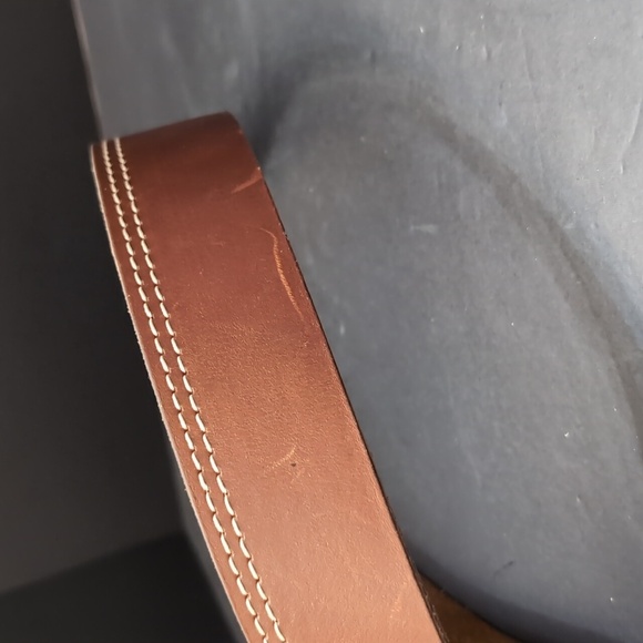 Edwin Mens Brown Leather Belt with Metal Buckle,3859-34. - Picture 6 of 10